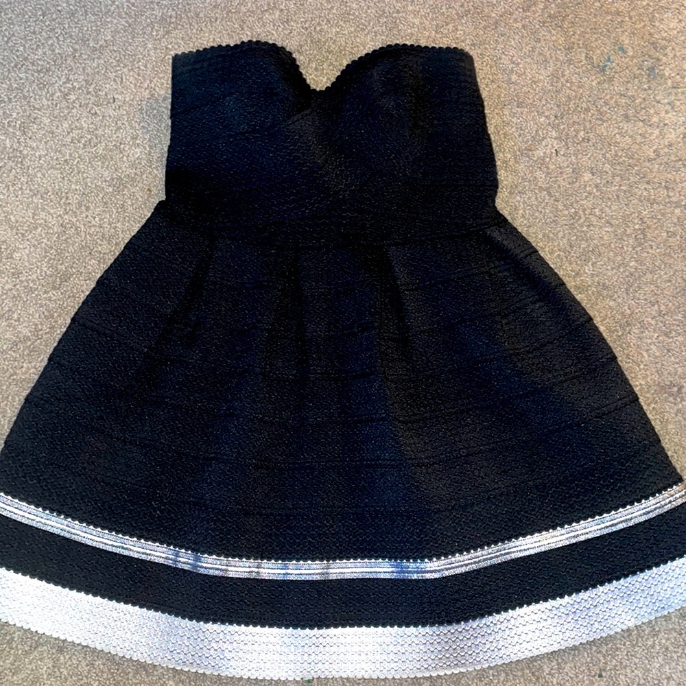 Black dress short open shoulders